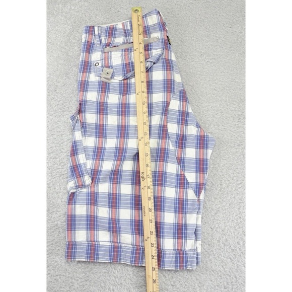 G Star Raw Men's Rovic Zip Relaxed Blue Plaid Cargo Shorts Size 33 (34 Waist) - Picture 6 of 12